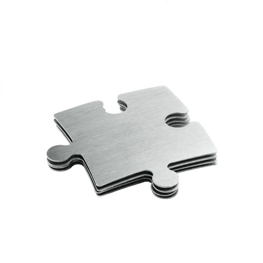 Dessous de verre pour table motif puzzle en acier inoxydable 2