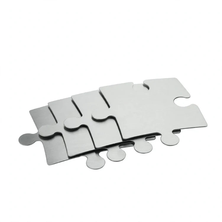 Dessous de verre pour table motif puzzle en acier inoxydable 3