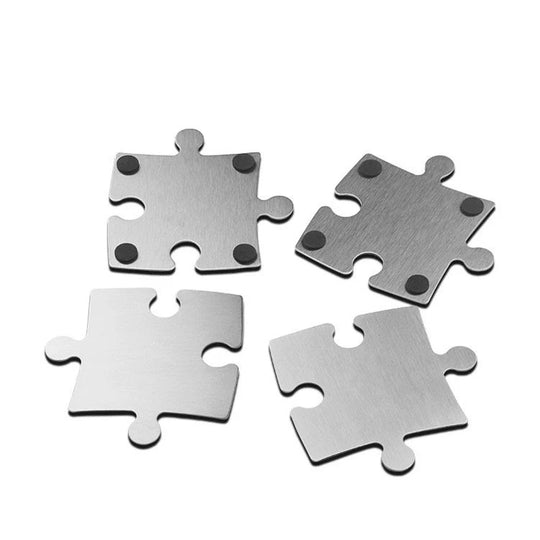 Dessous de verre pour table motif puzzle en acier inoxydable 4