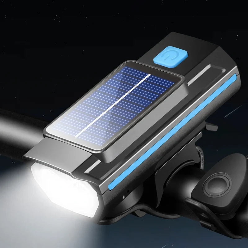 Éclairage Vélo Solaire Avec Klaxon et Sonnette Multifonctions Écologique 0