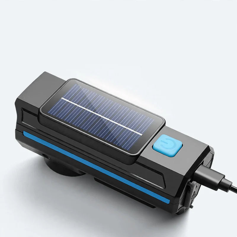 Éclairage Vélo Solaire Avec Klaxon et Sonnette Multifonctions Écologique 2
