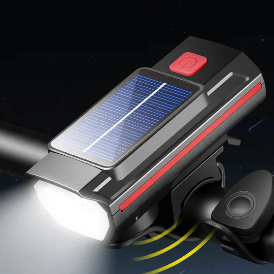 Éclairage Vélo Solaire Avec Klaxon et Sonnette Multifonctions Écologique 4