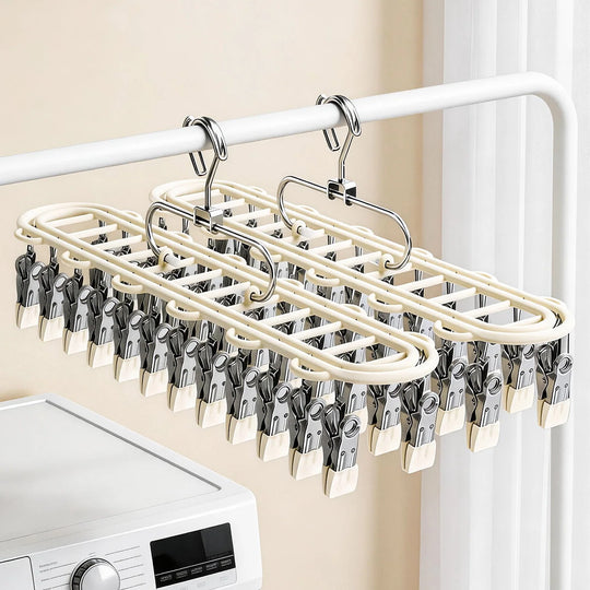 Égouttoir à linge pour femme avec 24 pinces en acier inoxydable 1