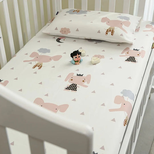 Ensemble Drap-Housse Bébé Motif Élégant Respirant 0