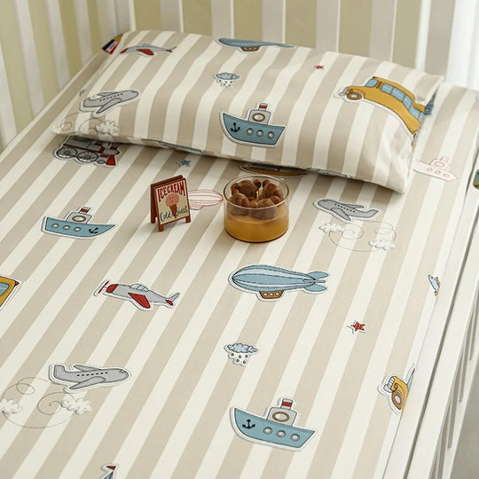 Ensemble Drap-Housse Bébé Motif Élégant Respirant 8