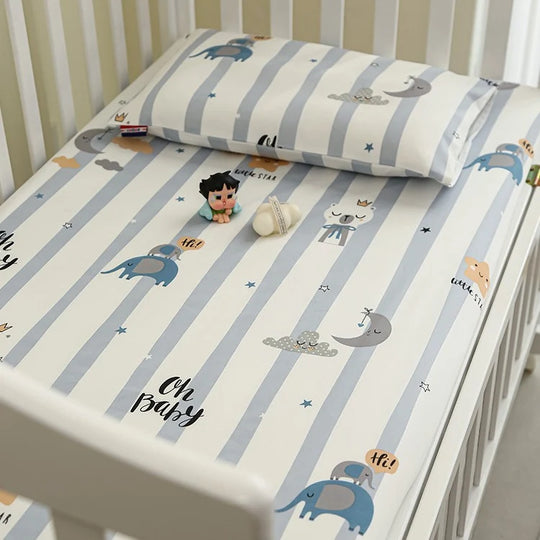 Ensemble Drap-Housse Bébé Motif Élégant Respirant 9