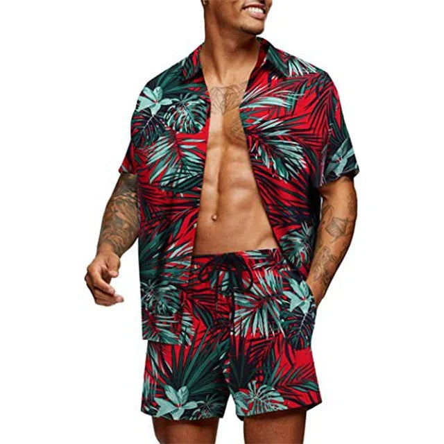 Ensemble Masculin en Deux Pièces - Chemise à Manches Courtes et Shorts Assortis 5