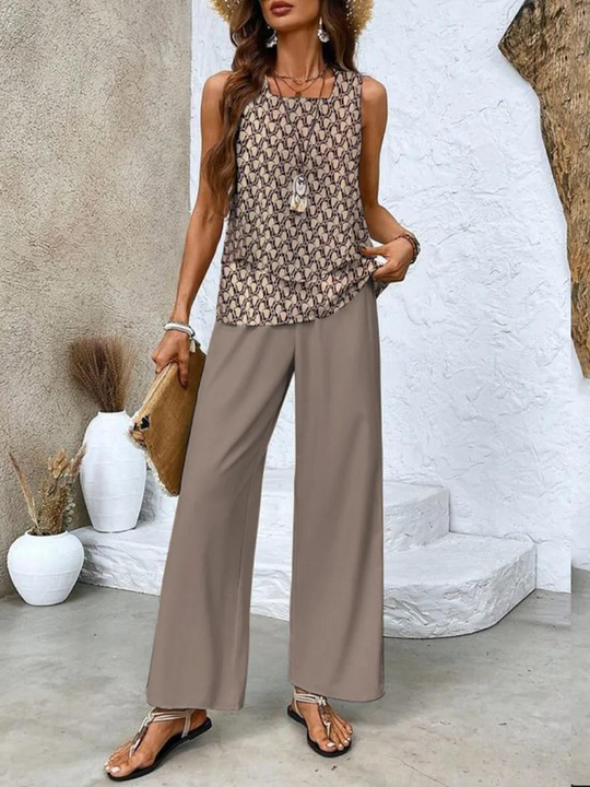 Ensemble Tailleur Pantalon Femme Chic en Tissu Léger 7