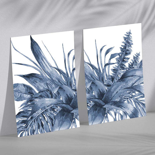 Ensemble d'Art Aquarelle Feuilles Tropicales 0