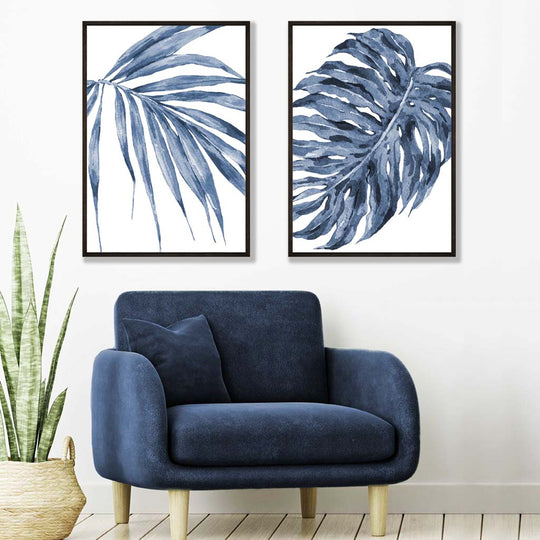 Ensemble d'Art Aquarelle Monstera Papyrus 1