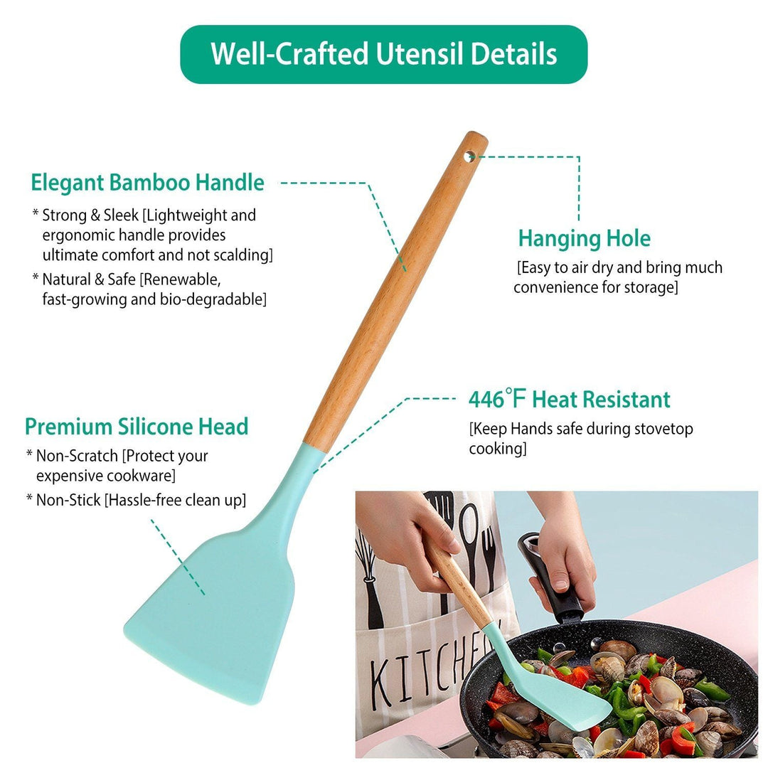 Ensemble d'Ustensiles de Cuisine en Silicone pour Femmes 3