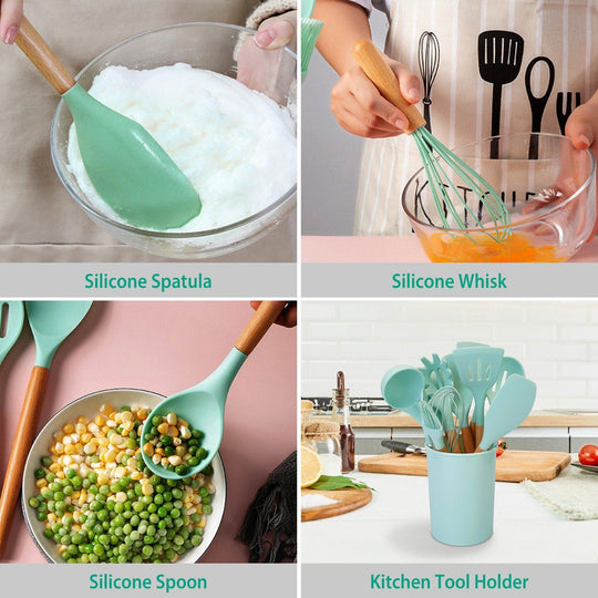 Ensemble d'Ustensiles de Cuisine en Silicone pour Femmes 4