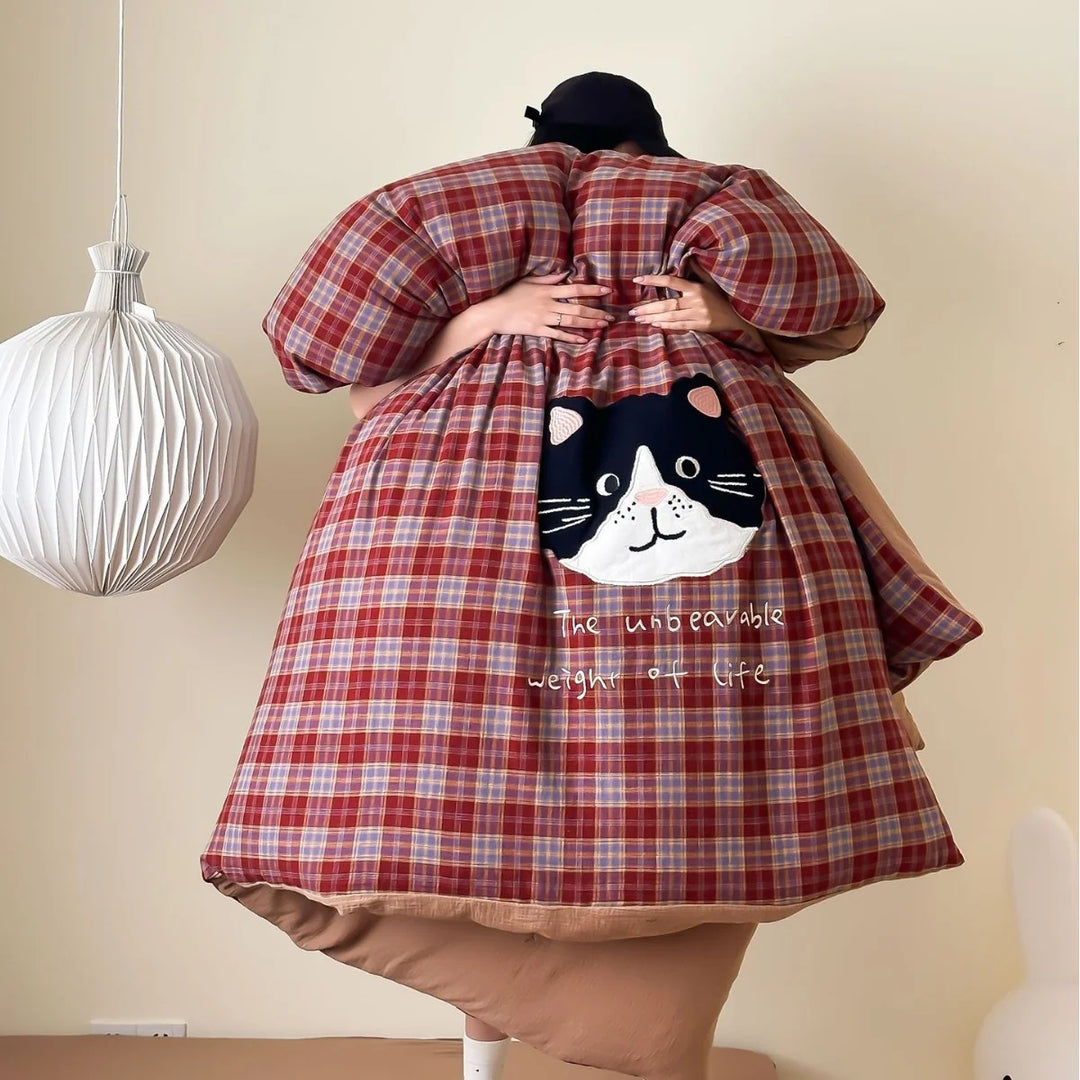 Ensemble de Literie à Carreaux avec Application Ours en Peluche pour Chambre Cosy 4