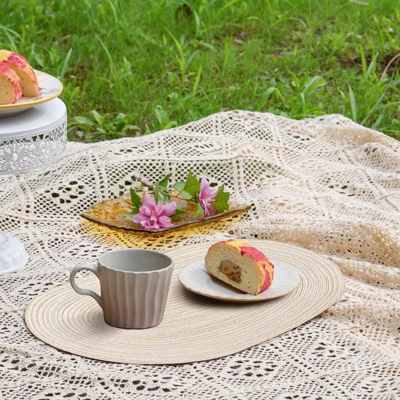 Ensemble de Sets de Table Boho Rustiques pour Décoration de Table 4