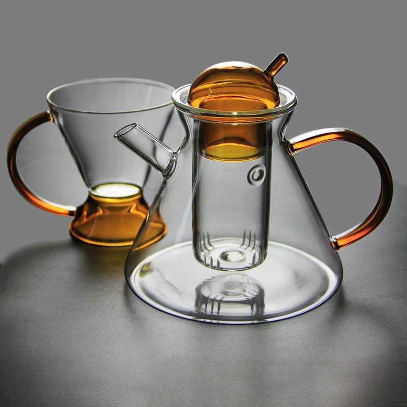 Ensemble de Théière et Tasses à Thé en Verre pour Moments de Détente 4
