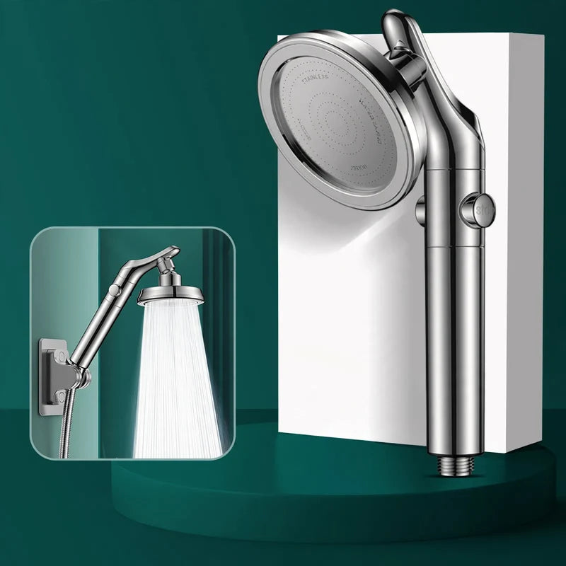Ensemble de douche avec jet à pression optimisée et raccord pivotant 5