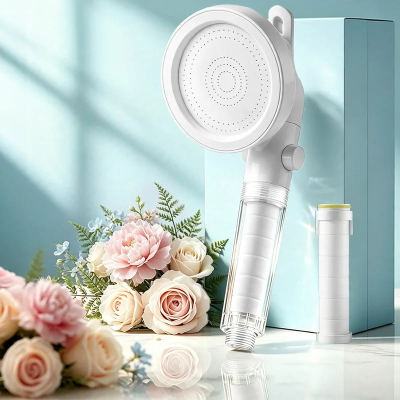 Ensemble de douche avec jet à pression optimisée et raccord pivotant 8