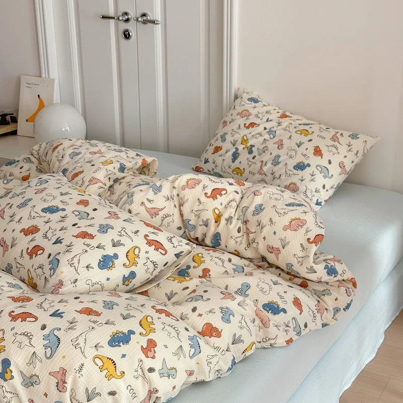 Ensemble de literie enfant motif dinosaure ludique 0