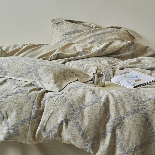 Ensemble de literie pour chambre avec motif géométrique en losanges 4