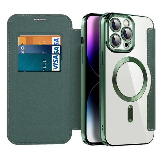 Étui téléphone à rabat magnétique avec emplacement carte et protection antichoc 4