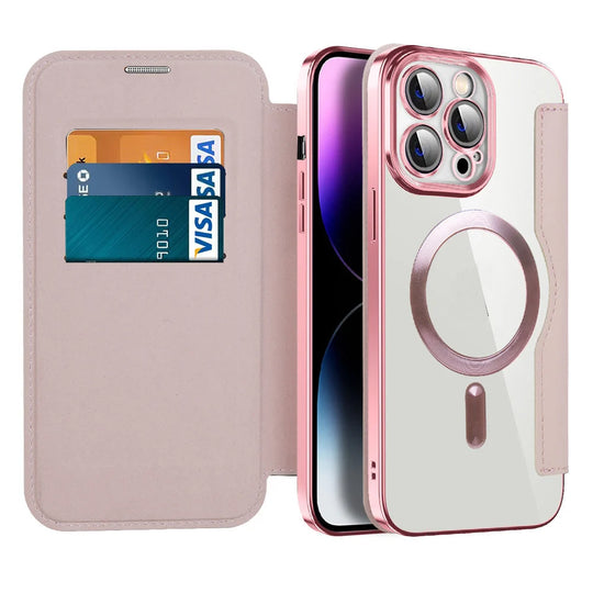 Étui téléphone à rabat magnétique avec emplacement carte et protection antichoc 5
