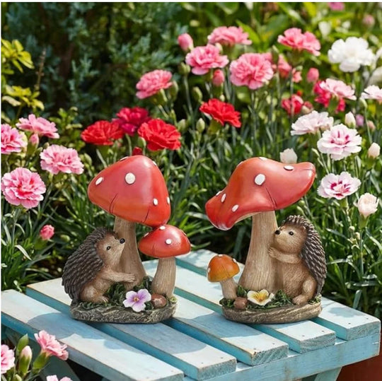 Figurine décorative Hérisson et Amanites pour Intérieur et Extérieur 4