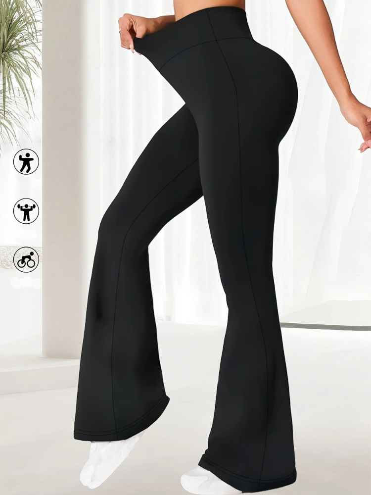 Pantalon évasé taille haute pour femme