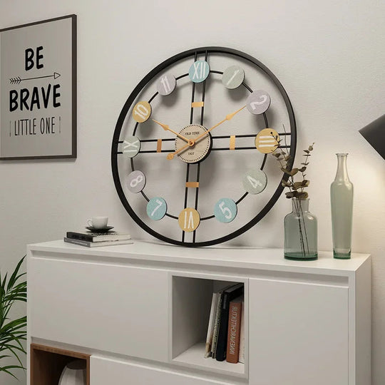 Horloge Murale Design 3D Métal avec Chiffres Romains pour Intérieur 5