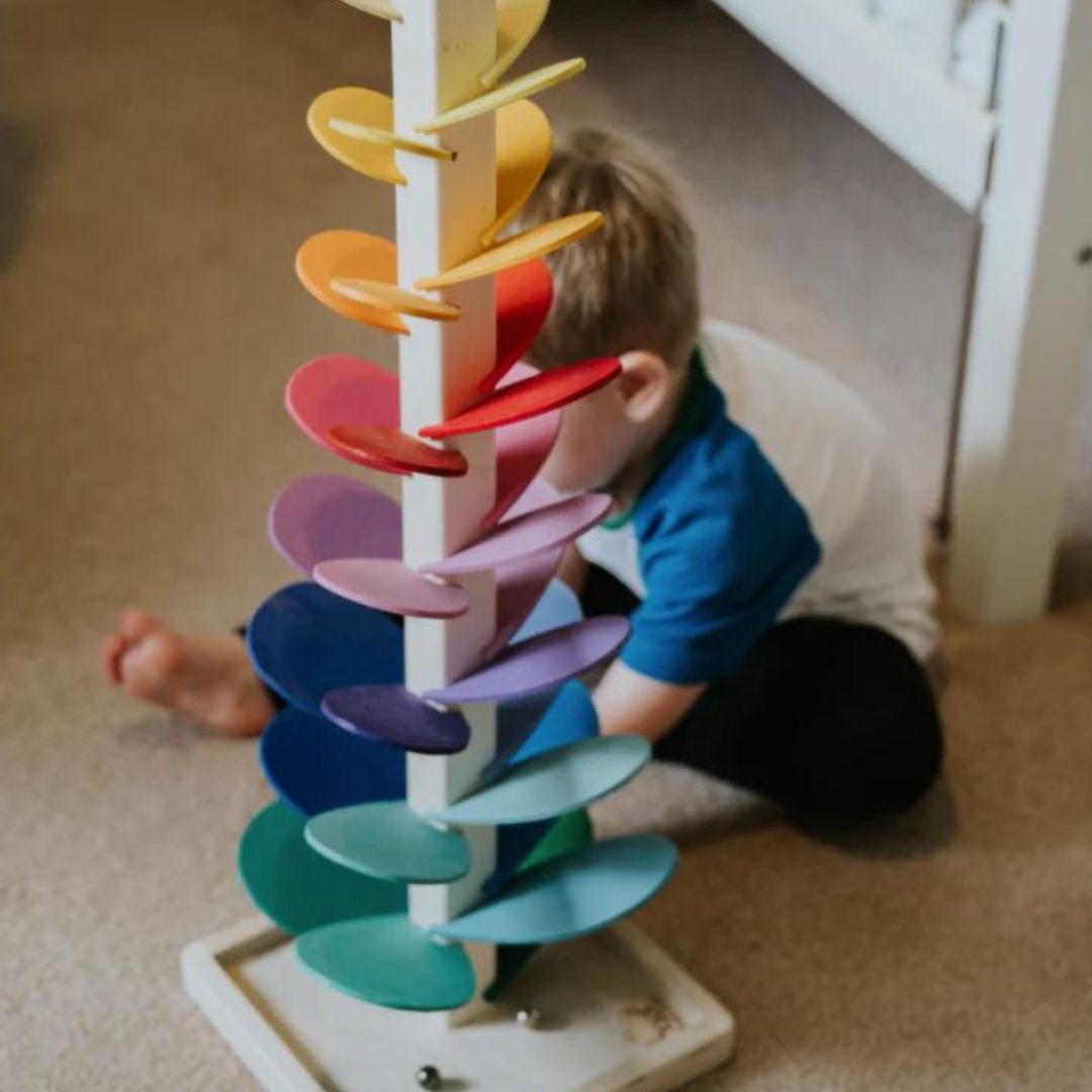 Jouet Éducatif en Bois pour Enfants - Arbre en Marbre Arc-en-Ciel Montessori 4