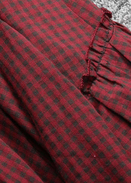 Jupe Asymétrique Rouge Printanière avec Cordon de Serrage 1