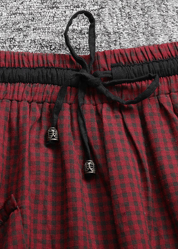 Jupe Asymétrique Rouge Printanière avec Cordon de Serrage 2