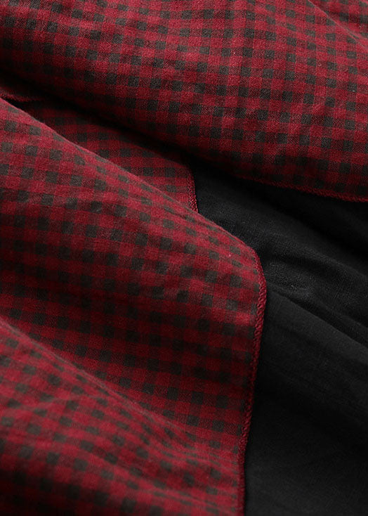 Jupe Asymétrique Rouge Printanière avec Cordon de Serrage 3
