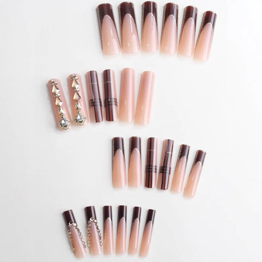 Kit de faux ongles décoratifs 3D pour femme style créatif 2