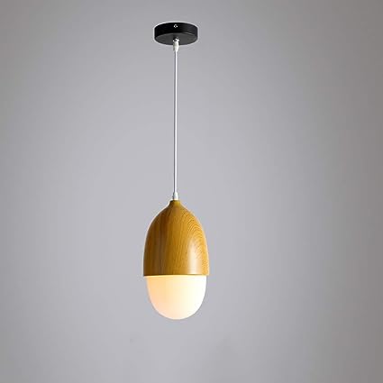 Lampe Suspendue Moderne en Bois et Verre 6