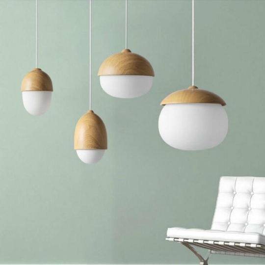 Lampe Suspendue Moderne en Bois et Verre 7