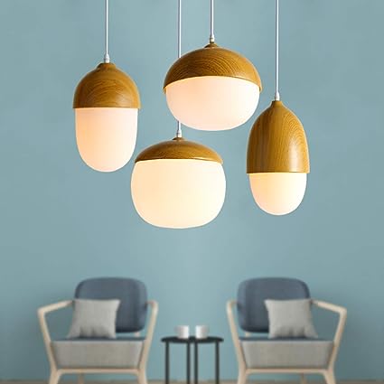 Lampe Suspendue Moderne en Bois et Verre 8