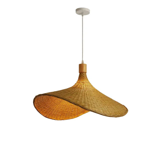 Lampe à Suspension Boho en Bambou Tressé 0