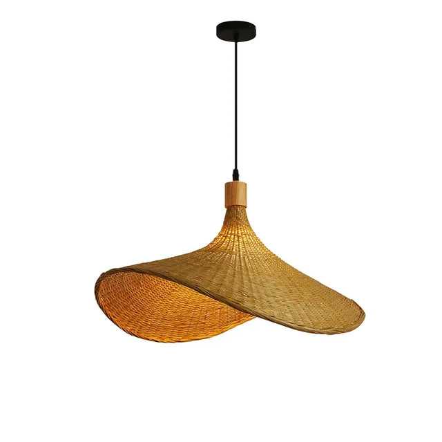 Lampe à Suspension Boho en Bambou Tressé 7