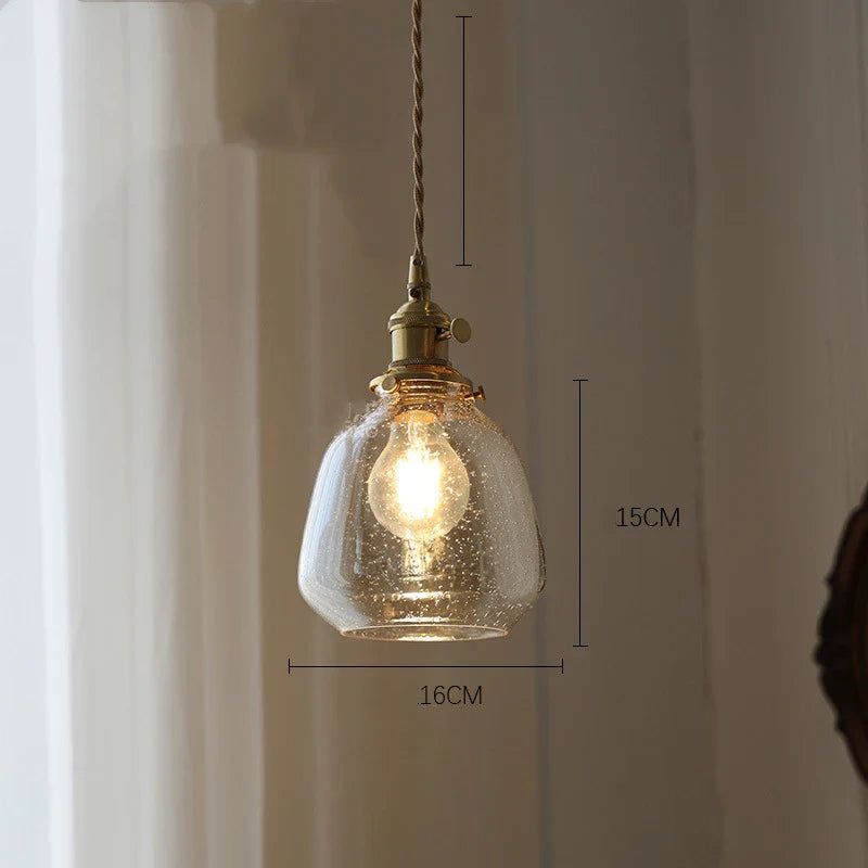 Lampe à Suspension Vintage en Verre 9