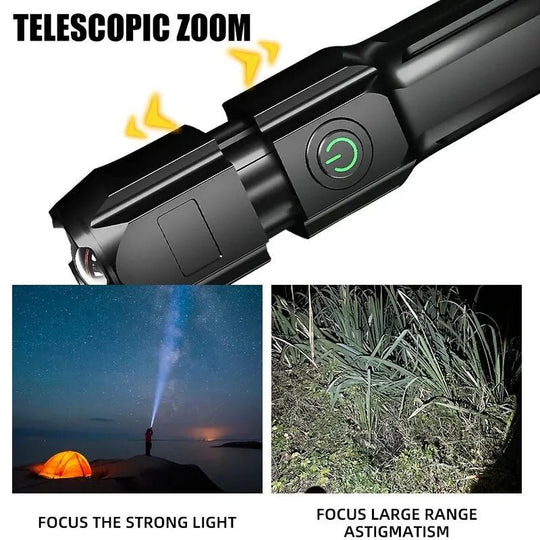 Lampe de Poche LED Puissante avec Zoom 6
