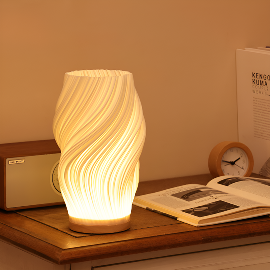 Lampe de Table 3D Ondulée Moderne Design Artisanal 1