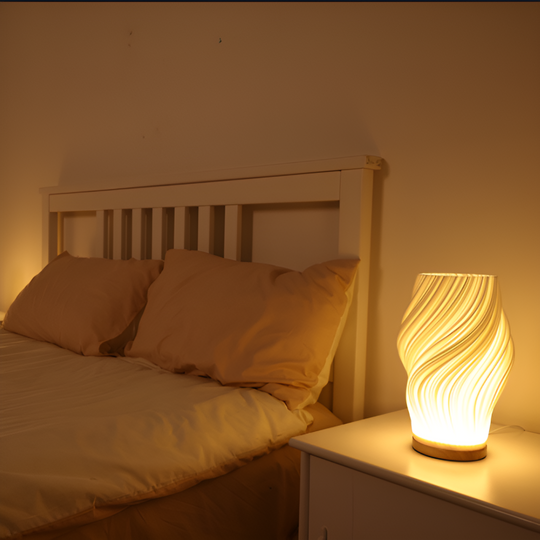 Lampe de Table 3D Ondulée Moderne Design Artisanal 4