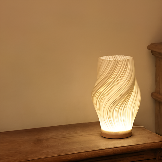 Lampe de Table 3D Ondulée Moderne Design Artisanal 5
