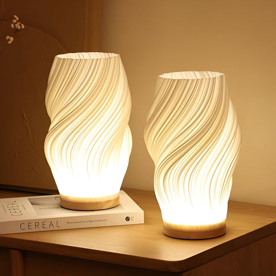 Lampe de Table 3D Ondulée Moderne Design Artisanal 6