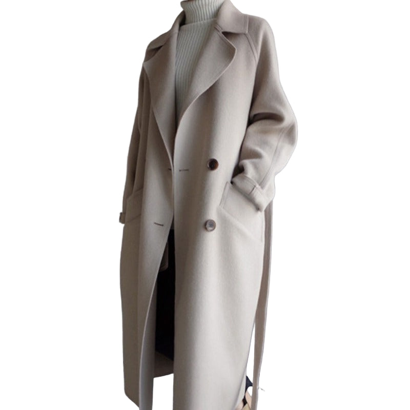 Manteau Long en Laine pour Femmes Élégant 0