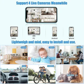 Mini Caméra Wi-Fi sans Fil avec Vidéo HD et Audio en Direct 4