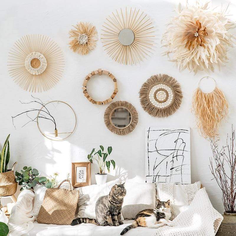 Miroir Mural Boho en Corde 3