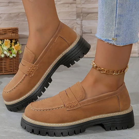 Mocassins pour Femmes en Suède à Semelle Épaisse, Confortables et Pratiques 4