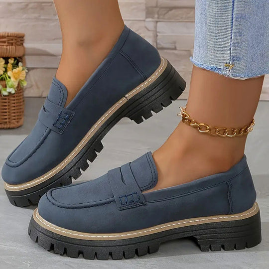 Mocassins pour Femmes en Suède à Semelle Épaisse, Confortables et Pratiques 5