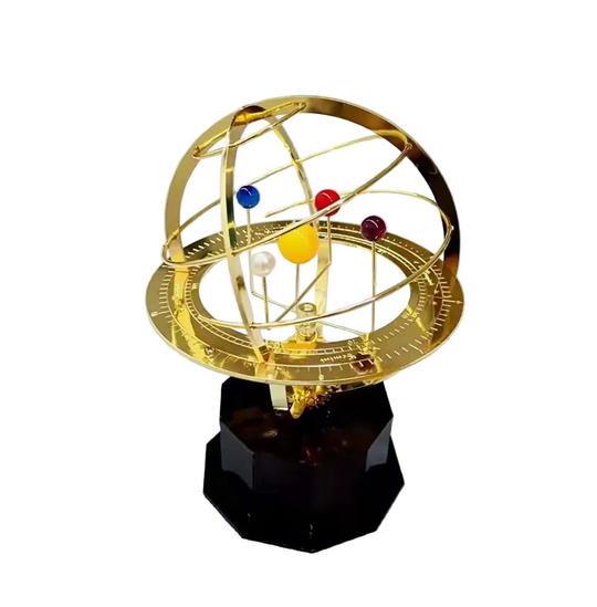 Modèle Grand Orrery Solaire Planètes et Lunes en Pierre Semi-Précieuse 0